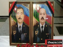 Şəhid olan polis əməkdaşları ilə vida mərasimi başlayıb - FOTO