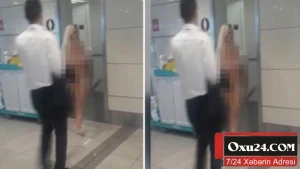 Qadın turist təyyarədən düşən kimi lümlüt soyundu, çılpaq halda zala girdi və