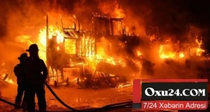 Bakıda 6 otaqlı ev yandı