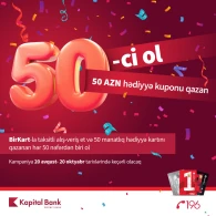 BirKart-la taksitli alış-veriş et, 50 AZN qazan