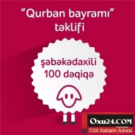 "Nar" Qurban bayramı münasibətilə pulsuz dəqiqələr hədiyyə edir