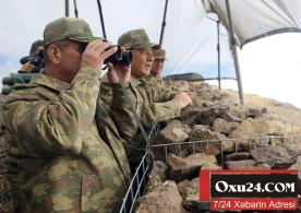 Müdafiə naziri yüksək dağlara qalxdı - Döyüş hazırlığını yoxladı (FOTOLAR)