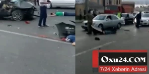 Nobel prospektində dəhşətli qəza: sürücü faciəvi şəkildə öldü - SON DƏQİQƏ (VİDEO +18)