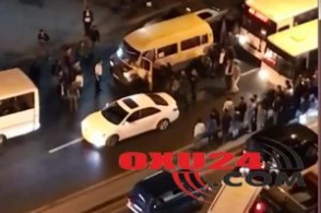 Bakıda sürücülər dava etdi - HƏRƏKƏT DAYANDI +VİDEO