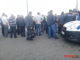 Taksi sürücüləri ilə polis arasında qarşıdurma – Saxlanılanlar var – Fotolar