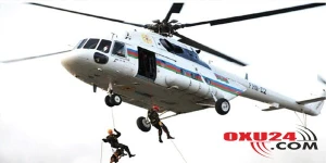 Bakıdan Gəncəyə helikopterlə xilasedicilər və itlər aparıldı (RƏSMİ)