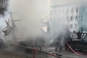 Şəhərin mərkəzində traktor belə yandı -VİDEO