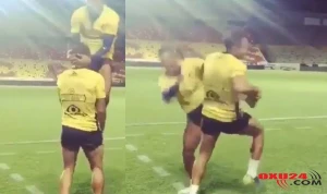 Futbolçuların məşq zamanı biabırçı görüntüsü yayıldı