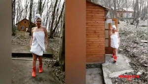 Azərbaycanda daha bir biabırçı görüntülər  yayıldı: Qız hamam xalatında meşədə...