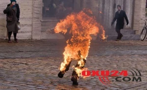 Mingəçevirdə sakini üzərinə benzin tökərək özünü yandırıb