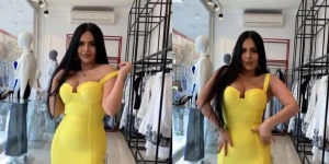 Bakıda  qızın  geyim  dükanında  ehtiraslı  görüntüsü  yayıldı