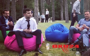 Zelenski meşədə mətbuat konfransı keçirdi - Fotolar