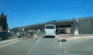 Bakıda ŞOK görüntü: Maşın dilənçini havaya uçurdu