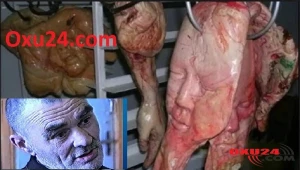 Azərbaycanda ŞOK! Qızların başını kəsib, ətini ət maşınında çəkən manyakın görüntüsü yayıldı