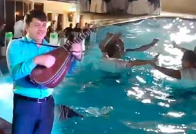 Azərbaycan toyunda görünməmiş hadisə - Sərxoş kişilər hovuzda...