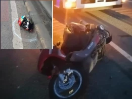 Maşının altından çıxan təkər baykerin başını qoparıb