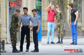 Əsgər və polis üz-üzə — Azərbaycanı kövrəldən VİDEO