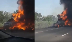 SON DƏQİQƏ: Bakı-Sumqayıt yolunda avtomobil yanır - Dəhşətli tıxac yarandı