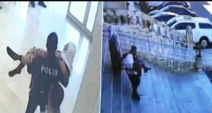 Polis 85 yaşlı qadını qucağında apardı