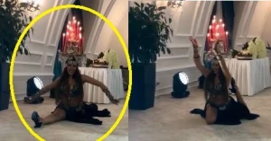 Bakıda toyda inanılmaz anlar: Qız  açıq-saçıq geyimdə  "şpaqat" açdı