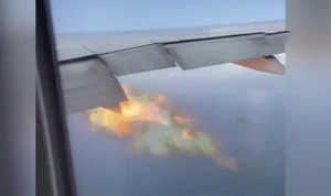 347 nəfərin olduğu təyyarə havada yandı - ŞOK VİDEO