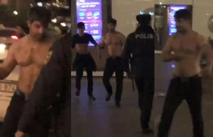 Şəhərin mərkəzində lüt oğlanların tutulma anı  VİDEOSU