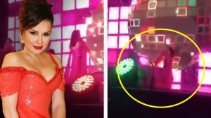 Şok kadrlar: Məşhur müğənni səhnədən yıxıldı (ANBAAN VİDEO)