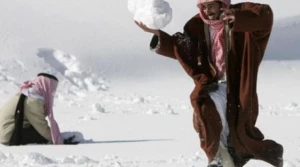 Səudiyyə Ərəbistanına qar yağdı - FOTO