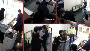 Qadın paltarı geyinib dükana silahlı basqın etdi -Hadisənin şok görüntüsü