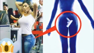 Hava limanında qadının alt paltarından çıxanlar işçiləri şoka saldı +VİDEO