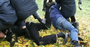 Beş kişinin əlbəyaxa davası: Yol bağlandı - VİDEO