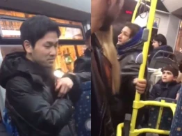 Bakıda avtobusda ŞOK: yaşlı qadın yaponu çinli zənn edib qovmağa çalışdı - VİDEO