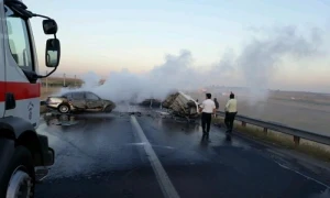 Sumqayıt yolunda ağır qəza: Sürücü ərazidən qaçdı +VİDEO