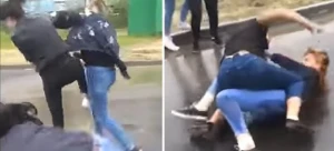 Bakıda biabırçılıq!Qızlar küçənin ortasında saçyolduya çıxdı +VİDEO