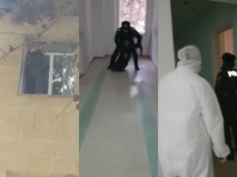 Bakıda qızdırmayla xəstəxanaya gətirilən şəxs özünü binadan atmaq istədi +ANBAAN VİDEO