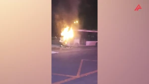 Bakıda sərnişin avtobusu yanıb – HADİSƏ ANI