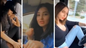 Ayağını qaldırıb maşın sürən modellərdən təhlükəli görüntülər - VİDEO