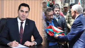 Şəhidin dəfnində bayrağa hörmətsizlik edən icra başçısına etirazlar var - VİDEO