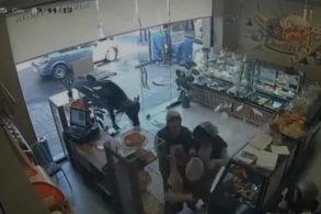 Gəncədə camış&nbsp; mağazaya hücum edib, xəsarət alan var&nbsp; +VİDEO&nbsp;