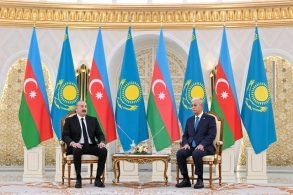 Azərbaycan və Qazaxıstan prezidentlərinin təkbətək görüşü olub