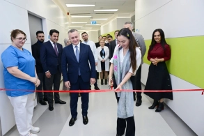 Leyla Əliyeva Liv Bona Dea Hospitalında Sümük iliyi nəqli mərkəzinin açılışında iştirak edib 