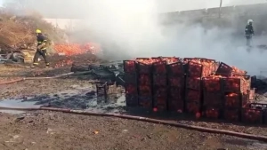 Zaqatalada xurma istehsalı sexində YANĞIN 