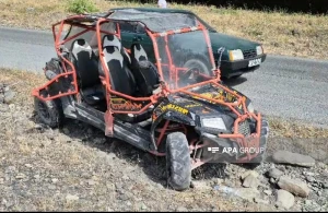 Qəbələdə əcnəbi turistlər qəzaya uğrayıb.