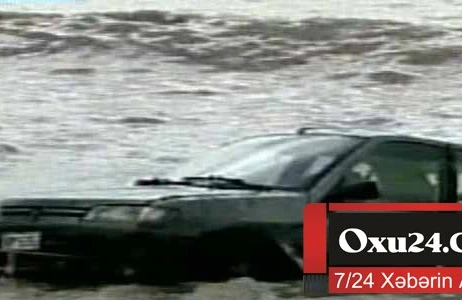 Zaqatalada 200-ə qədər həyət su altında qaldı, sel avtomobili apardı