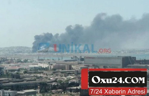 Bakıda güclü yanğın başladı - FOTOLAR