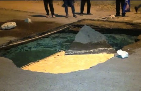 Azərbaycanda daha bir yol çökdü - SƏBƏB