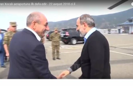 Paşinyan vertolyotla  Xocalı aeroportuna endi - VİDEO