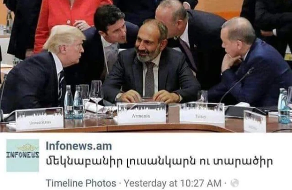 Ermənistan mediası Paşinyanı fotomontajla arzusuna çatdırdı – Fotofakt