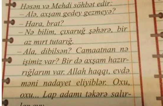 ""Allah haqqı, evdə məni "nadayet" ediblər" - Şagirdlərə öyrədilən Azərbaycan dili kitabında biabırçılıq