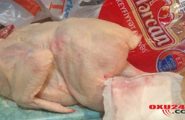 Brolyer toyuğunun içindən qanlı bez çıxdı –  Foto